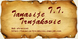 Tanasije Trnjaković vizit kartica